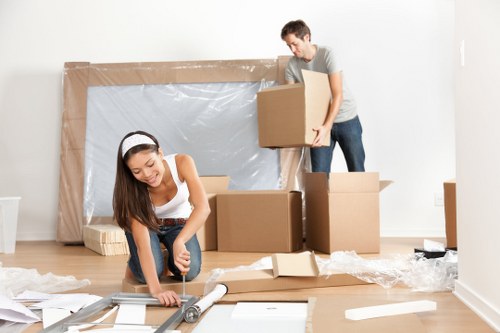 Movers helping with a local West Brompton residential move
