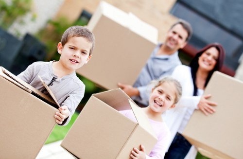 Moving checklist and boxes ready for removals in West Brompton