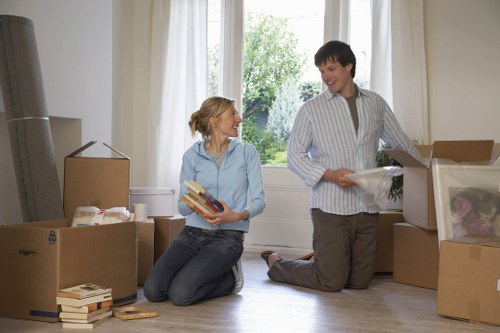 Careful loading of furniture into a moving truck