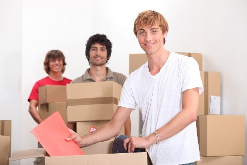 Office moving process with packing, transport, and setup support