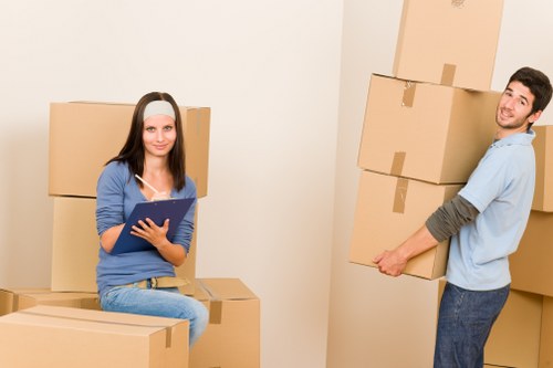 Removal crew managing a West Brompton business move with care
